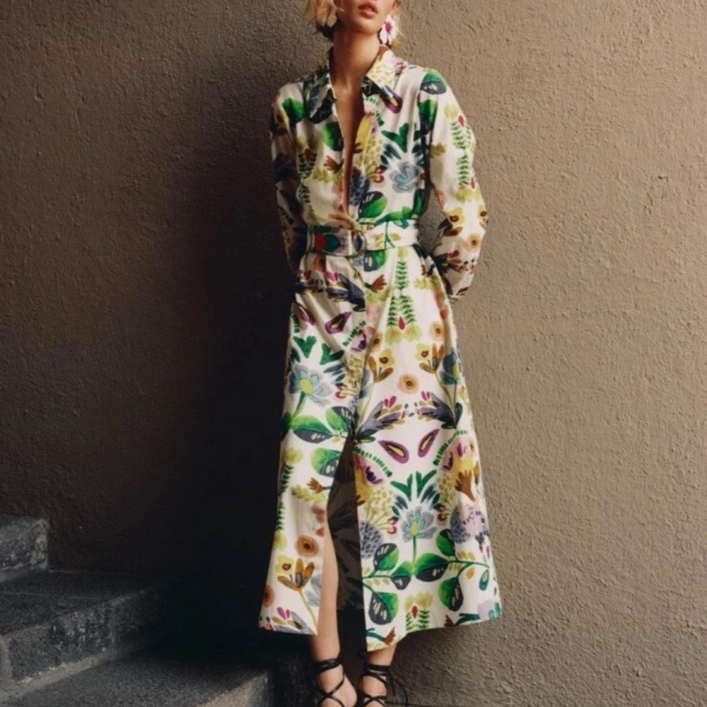 Zara Multicolor Patterned Dress